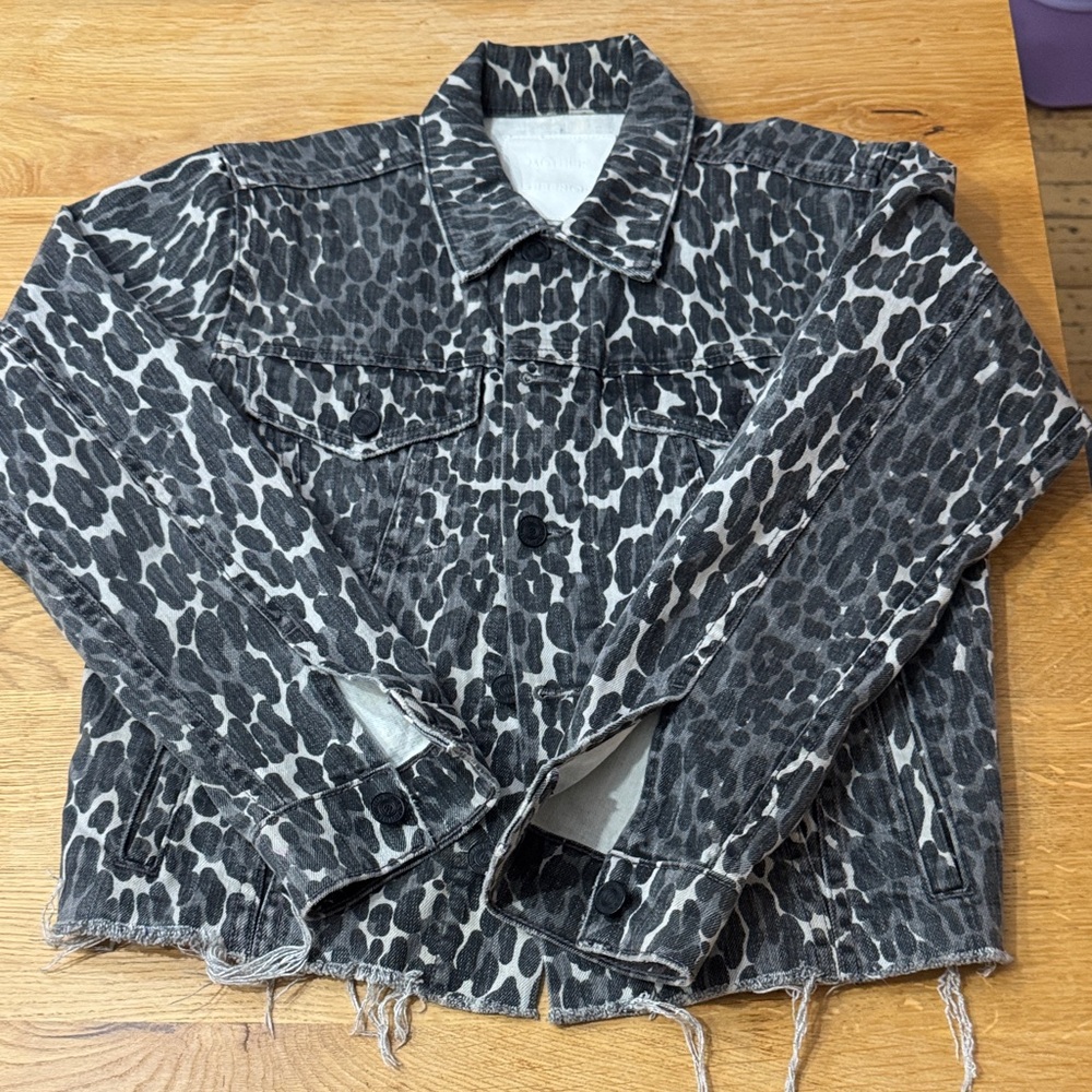 MOTHER Black and White Jean Jacket